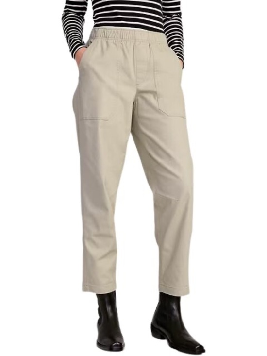 Old Navy Pants - Old Navy Women's Light Tan Elastic-Waist Chinos